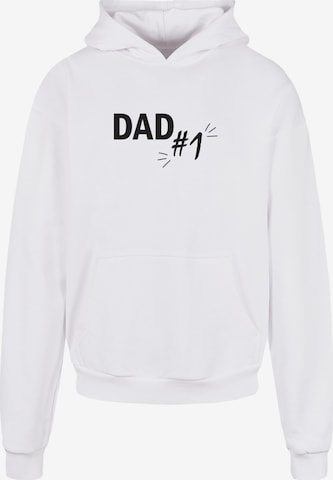 Sweat-shirt 'Fathers Day - Dad Number 1' Merchcode en blanc : devant
