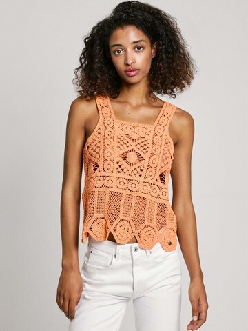 Pepe Jeans Knitted top 'Olive' in Orange: front