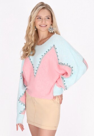Pull-over IZIA en bleu : devant