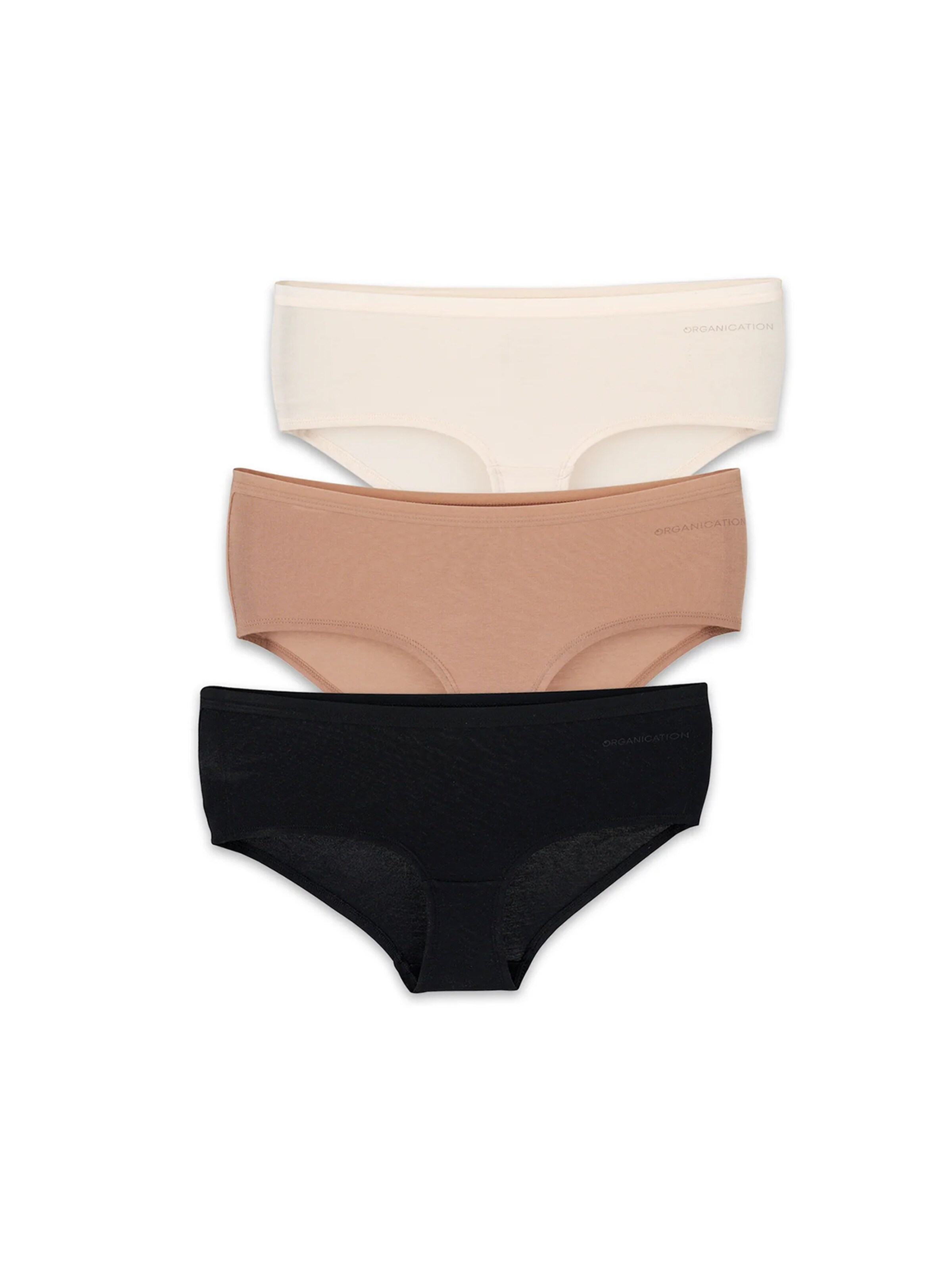 Organication Boyshorts in Beige: front