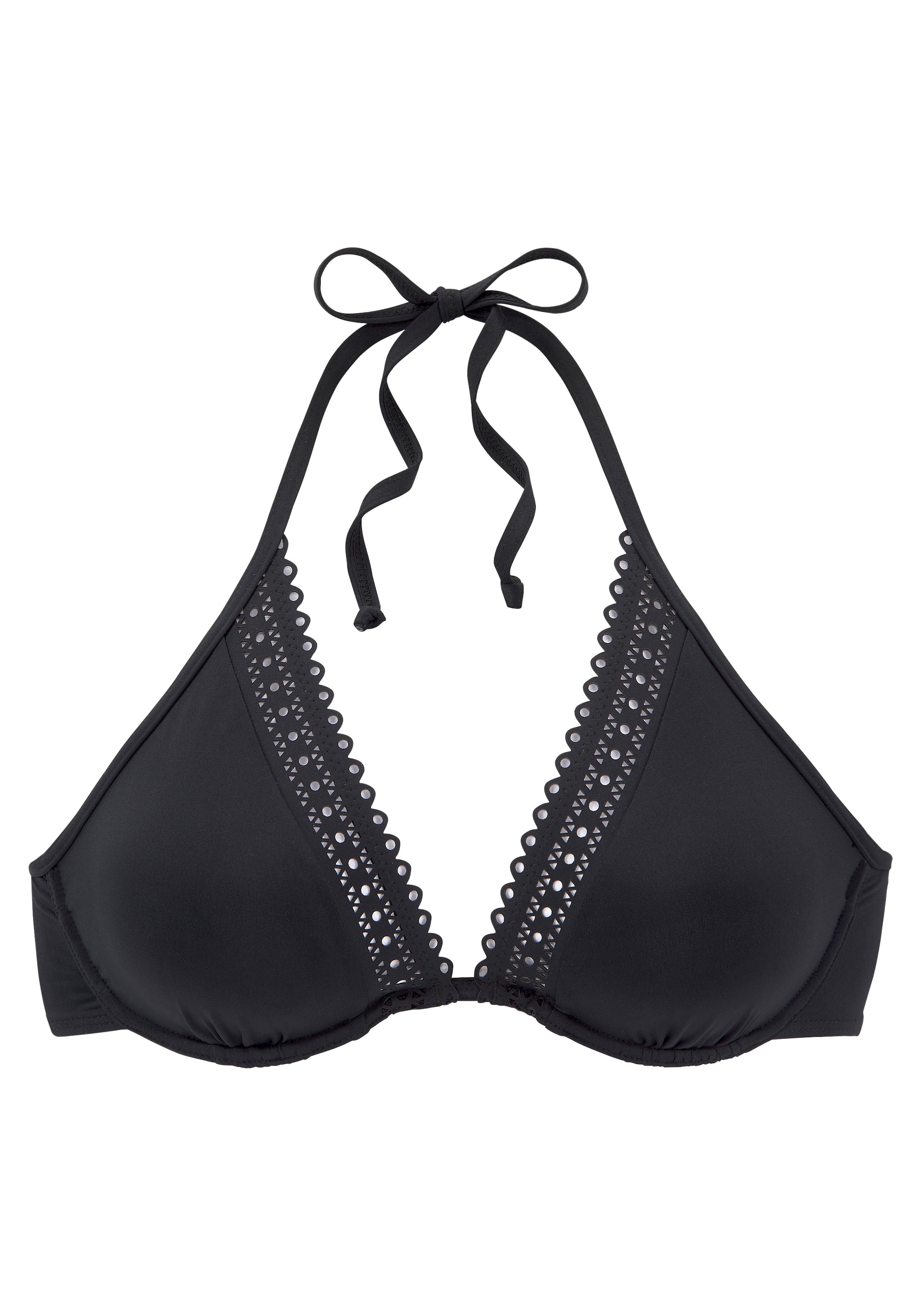 s.Oliver Triangle Bikini Top in Black: front