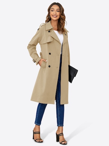 Manteau mi-saison Imily Bela en beige : devant