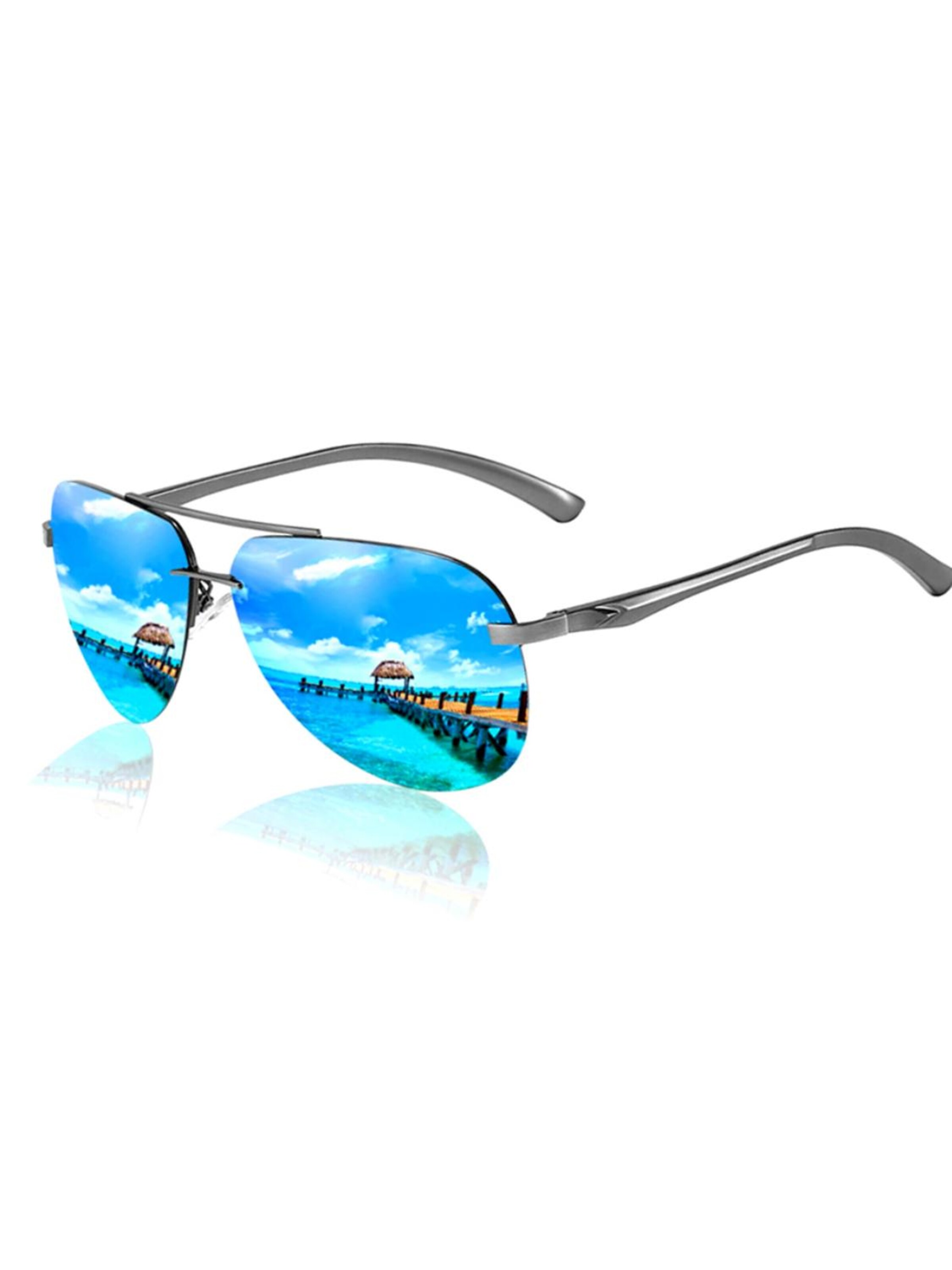 VEYREY Sunglasses 'Pilotenbrille Sonnenbrillen Laudin' in Blue
