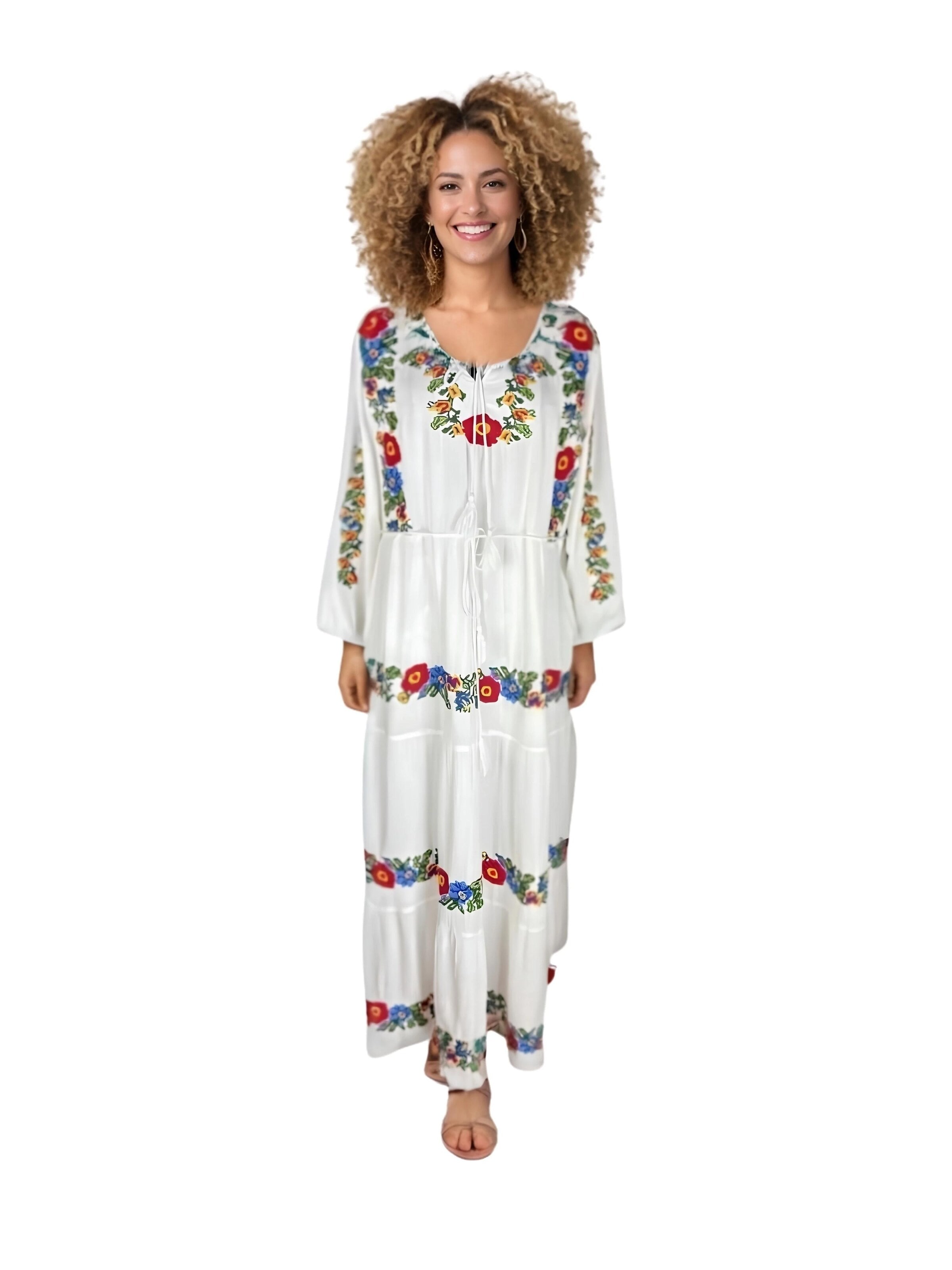 Rody’s forever Kjole 'Damenkleid S25 weiß/gelb , marimea M' i hvid