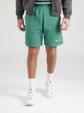 Largi Pantaloni de la Champion Authentic Athletic Apparel pe verde: față