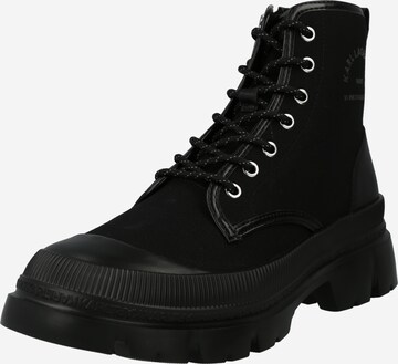 Karl Lagerfeld - Botas com atacadores em preto: frente