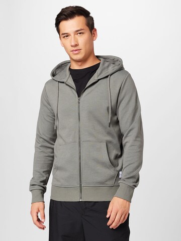 JACK & JONES Zip-Up Hoodie in Grey: front