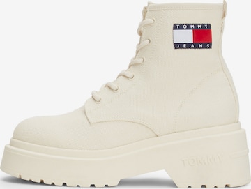 Bottines à lacets Tommy Jeans en beige : devant