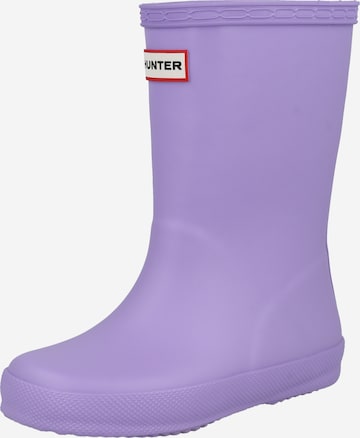 HUNTER Rubber Boots in Purple: front