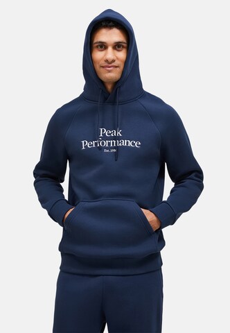 PEAK PERFORMANCE Kapuzensweatshirt  Original Hood in Blau: Vorderseite