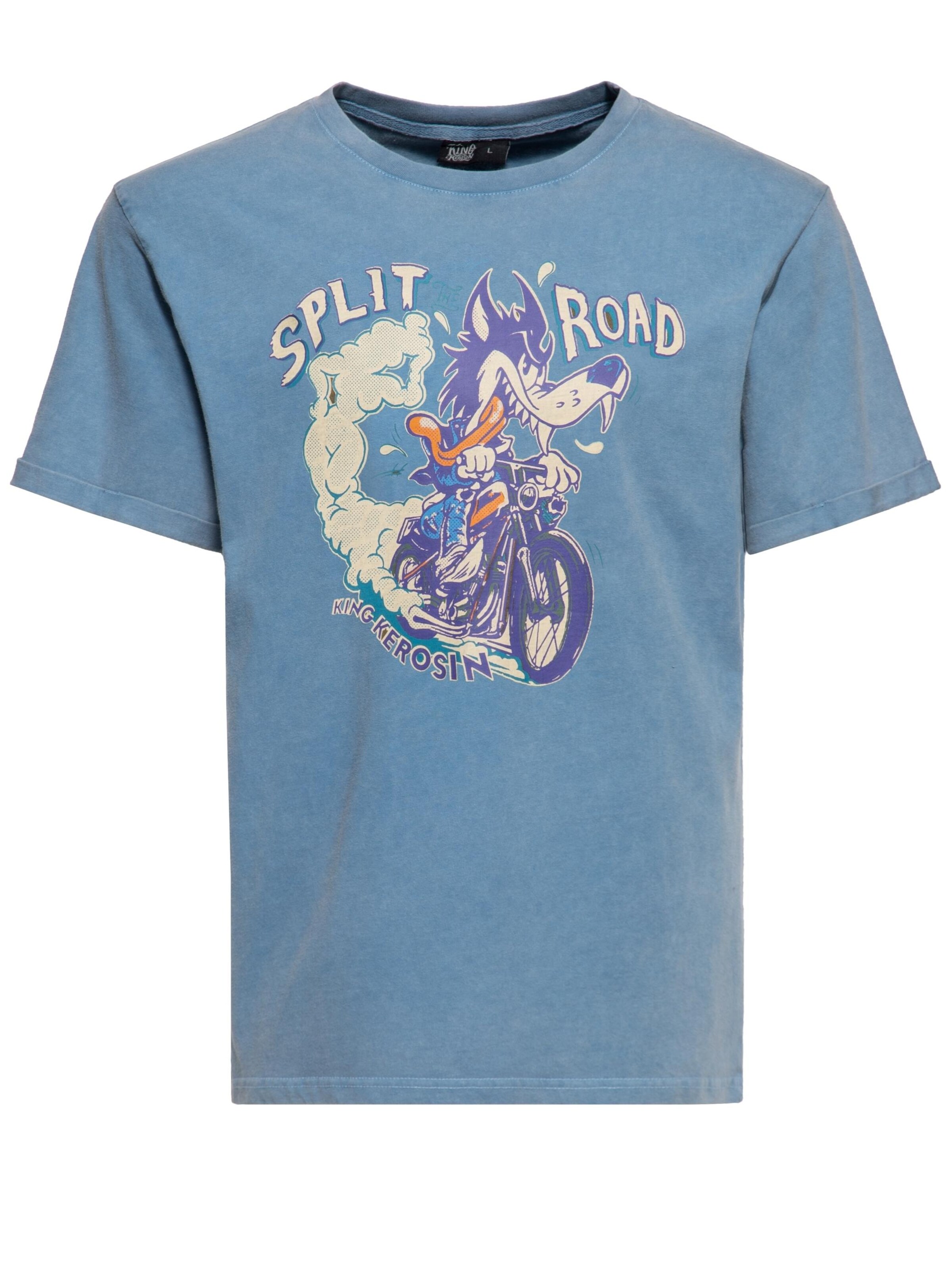 King Kerosin Shirt 'Split The Road'‌‌‌ in Blau: Vorderseite