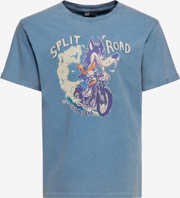 King Kerosin Shirt 'Split The Road' in Blau: Vorderseite