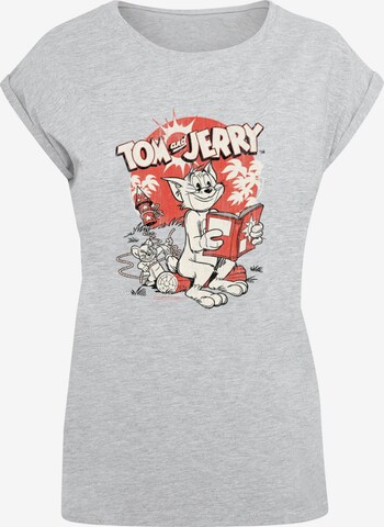 ABSOLUTE CULT Shirt 'Tom And Jerry - Rocket Prank' in Grijs: voorkant