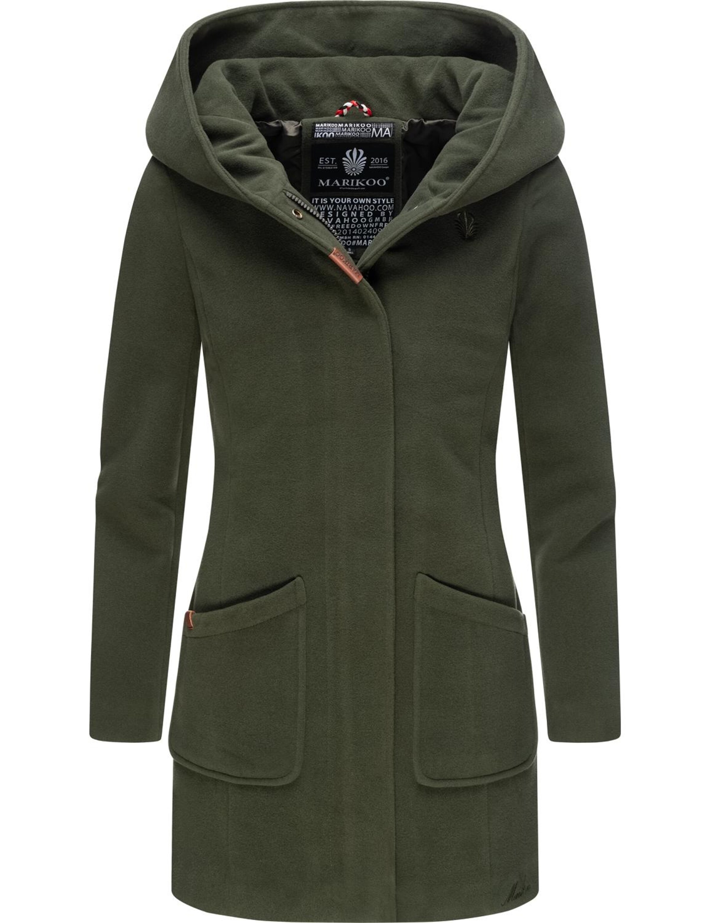 MARIKOO Overgangsfrakke 'Maikoo' i grøn: forside