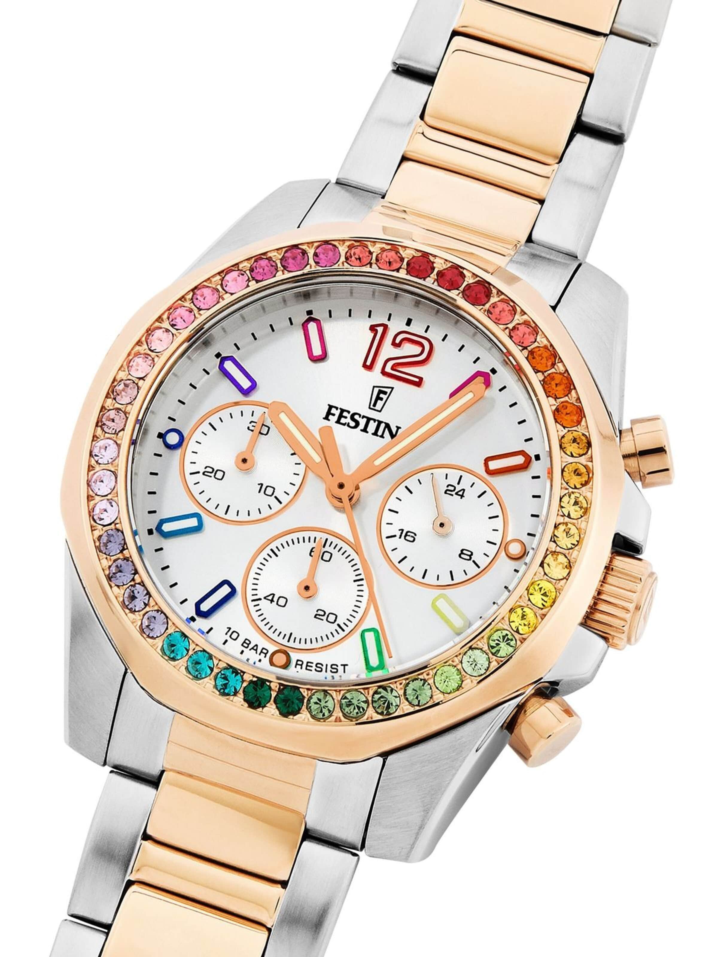 FESTINA Zegarek analogowy 'Chronograph Boyfriend Collection' w kolorze biały