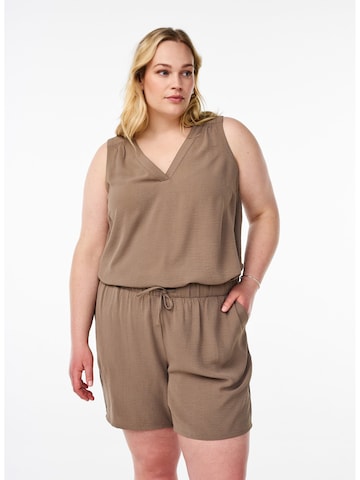 Zizzi Loose fit Trousers 'Mfikka' in Brown