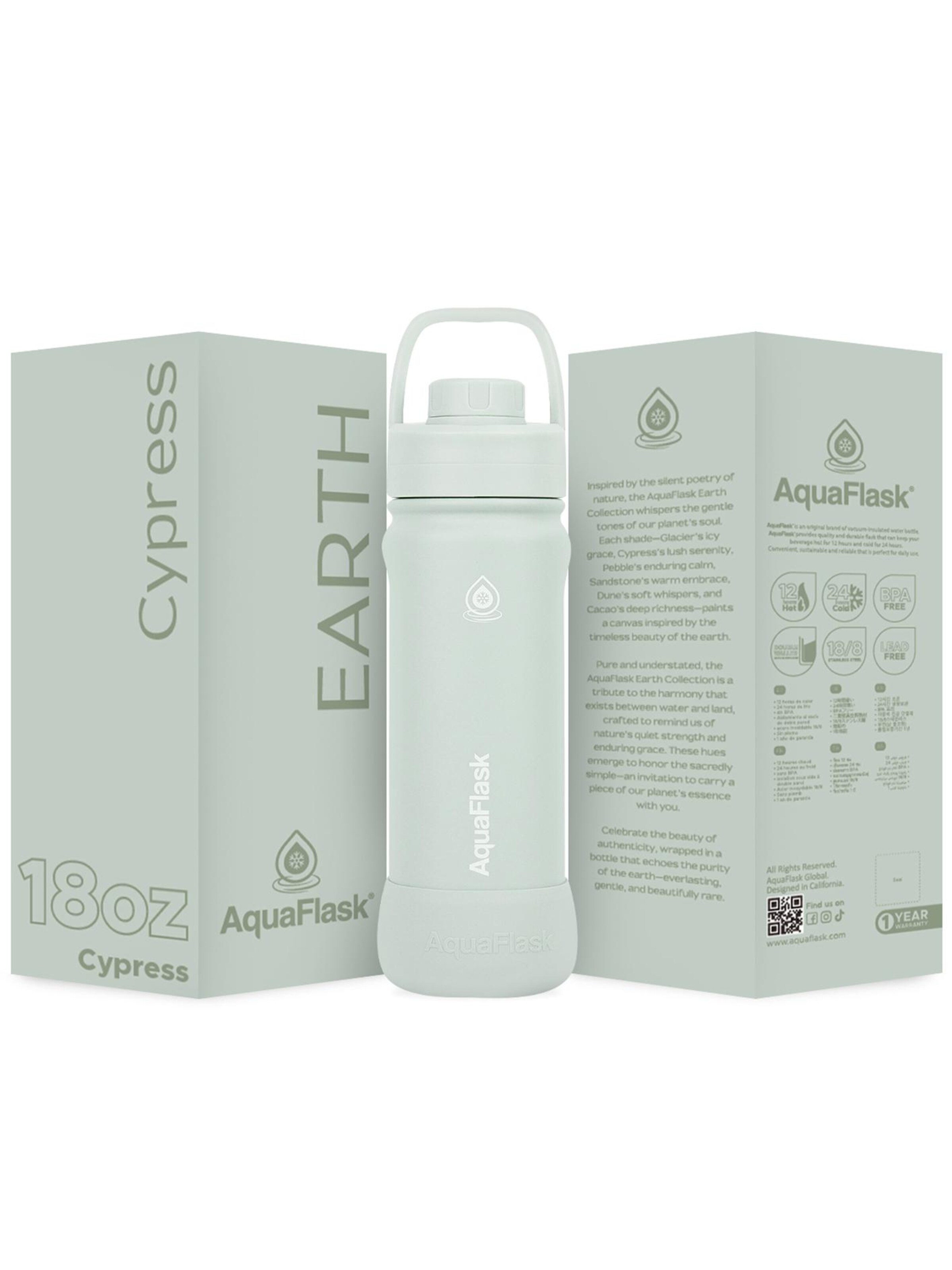 AquaFlask Láhev na vodu 'AquaFlask Termoláhev EARTH 532 ml CACAO' – zelená