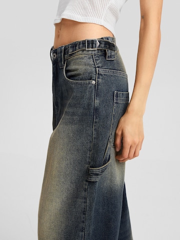 Wide Leg Jean Bershka en bleu