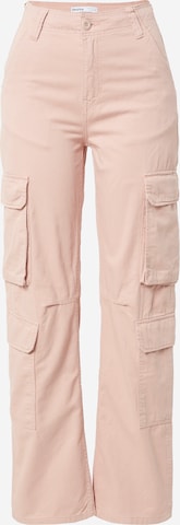 Bershka Wide Leg Cargobukser i pink: forside