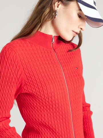 TOMMY HILFIGER Strickjacke in Rot