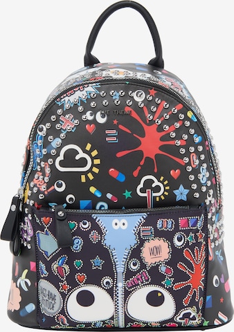 MYMO Rucksack 'Pop Eyetheme' in Schwarz: Vorderseite