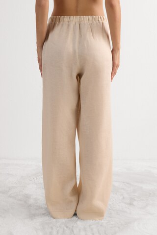 INTIMISSIMI Wide leg Pants 'The Pure Linen' in Beige