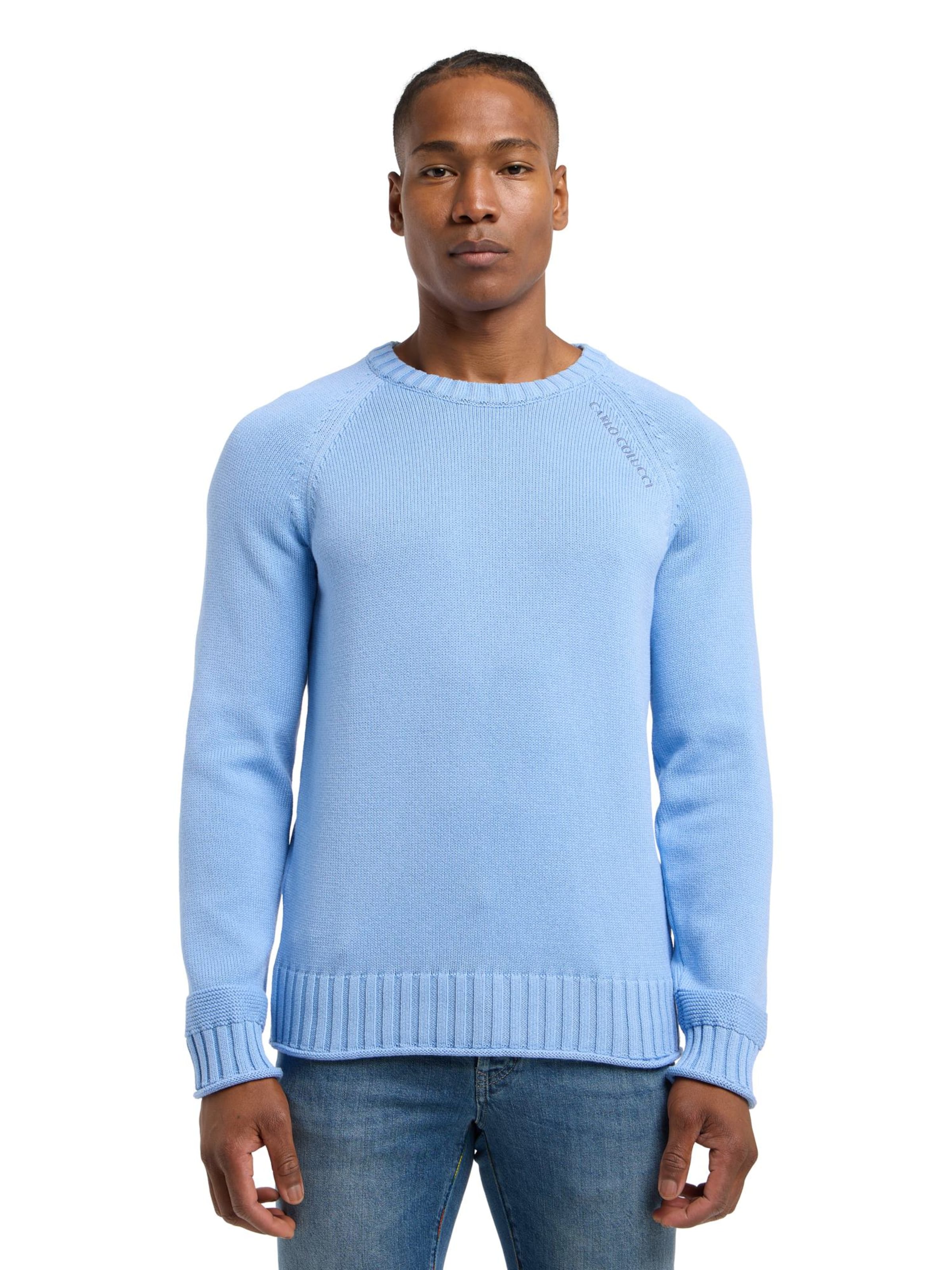 Carlo Colucci Pullover 'Divina' in Blau: Vorderseite