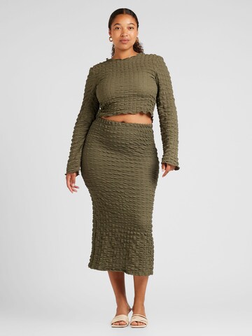 Noisy May Curve Skirt 'NMZAHARA' in Green
