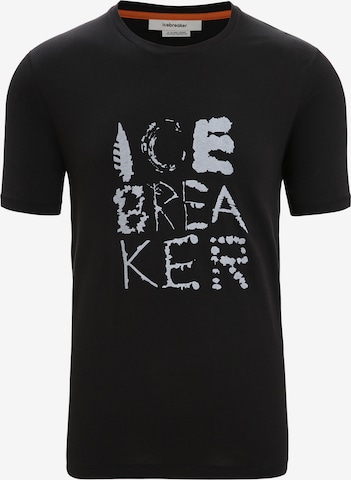 ICEBREAKER Λειτουργικό μπλουζάκι σε μαύρο: μπροστά