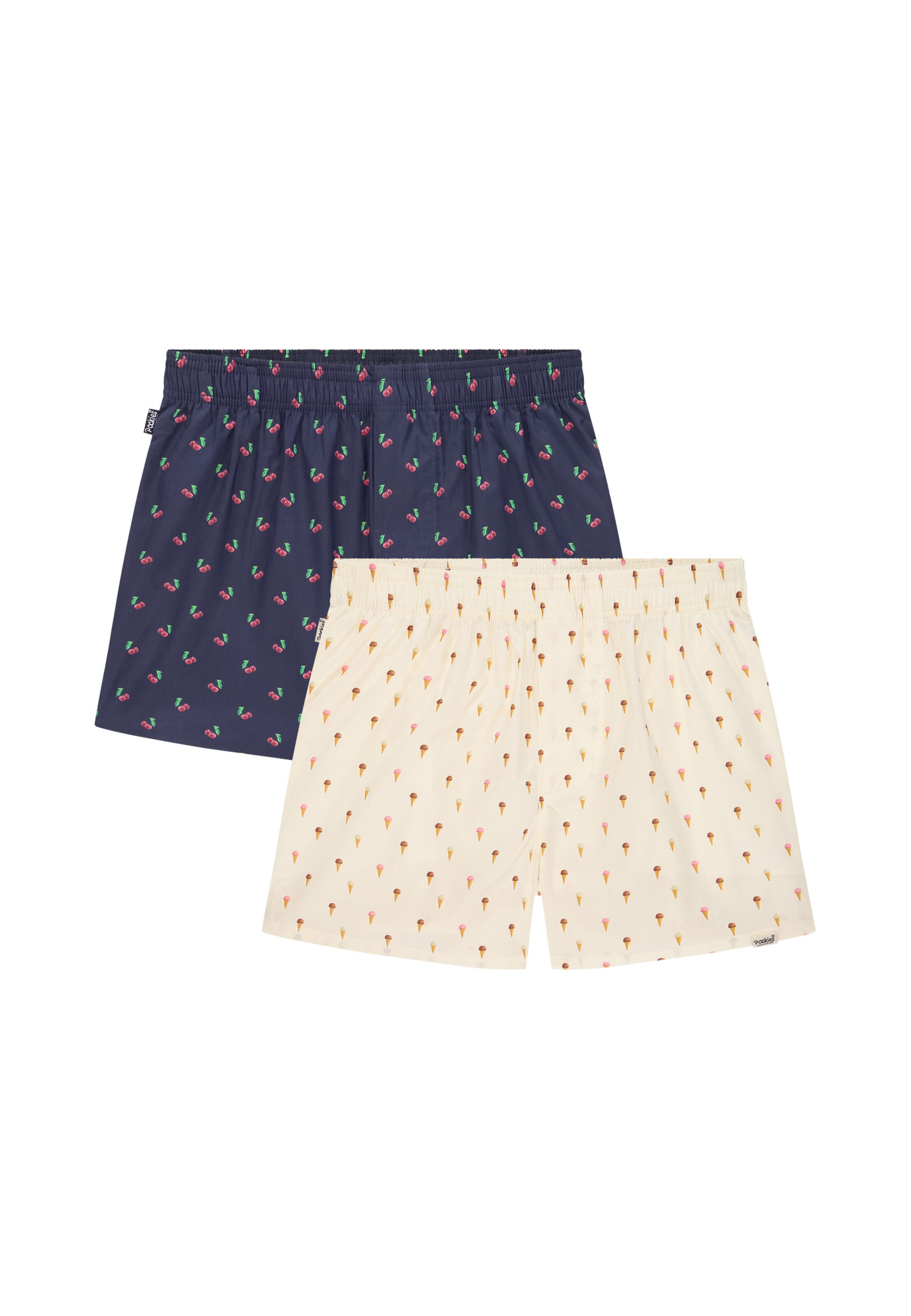 Pockies Boxer shorts 'Cherries 'n' Icecream' in Beige: front