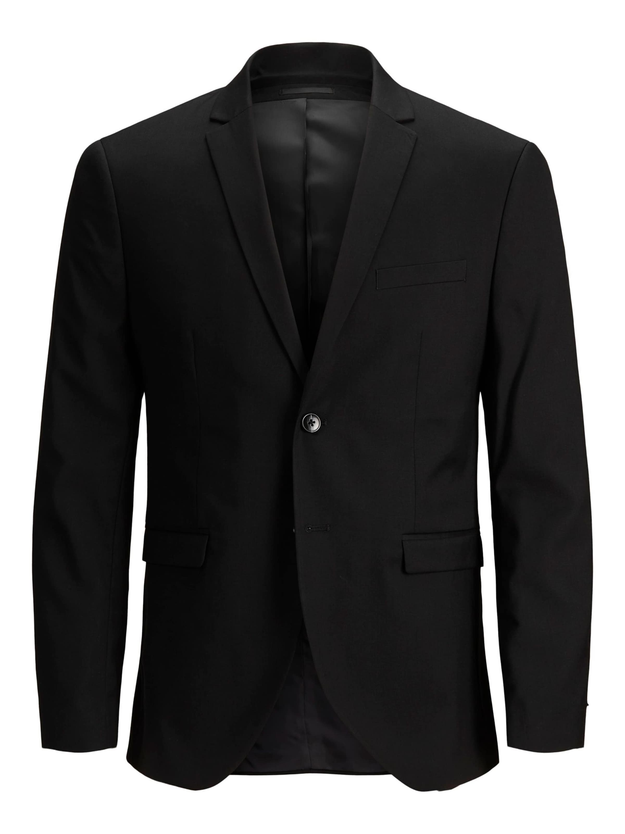 melns JACK & JONES Super Slim Fit Klasiska žakete 'JPRFranco': no priekšpuses