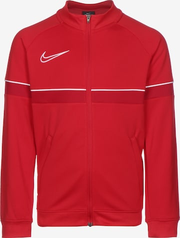 NIKE Athletic Zip-Up Hoodie 'Academy' in Red: front