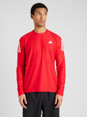 ADIDAS PERFORMANCE - Camisa funcionais 'Own The Run' em vermelho: frente
