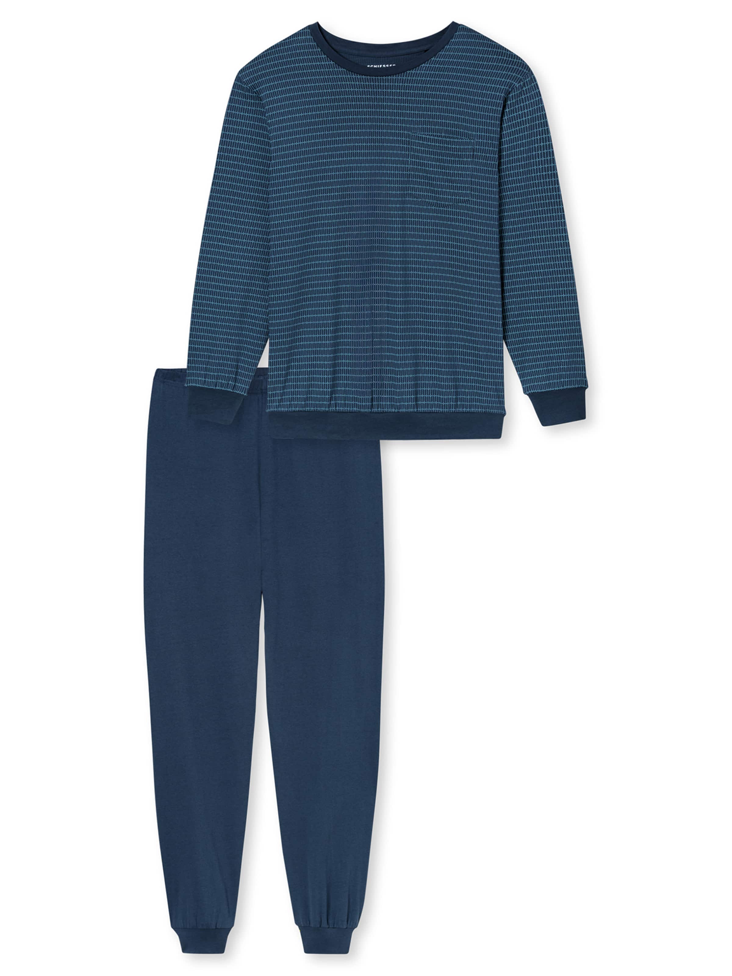 SCHIESSER Pyjama lang ' Comfort Essentials ' in M in de kleur Donkerblauw, Productweergave