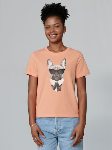 T-shirt 'Ein fescher Hund' Watapparel en orange : devant