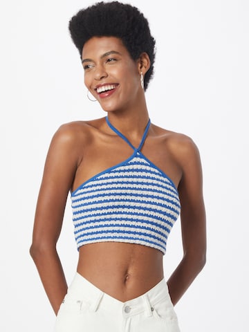 Nasty Gal Knitted top in Blue: front