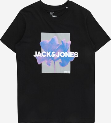 T-Shirt 'FLORALS' Jack & Jones Junior en noir : devant