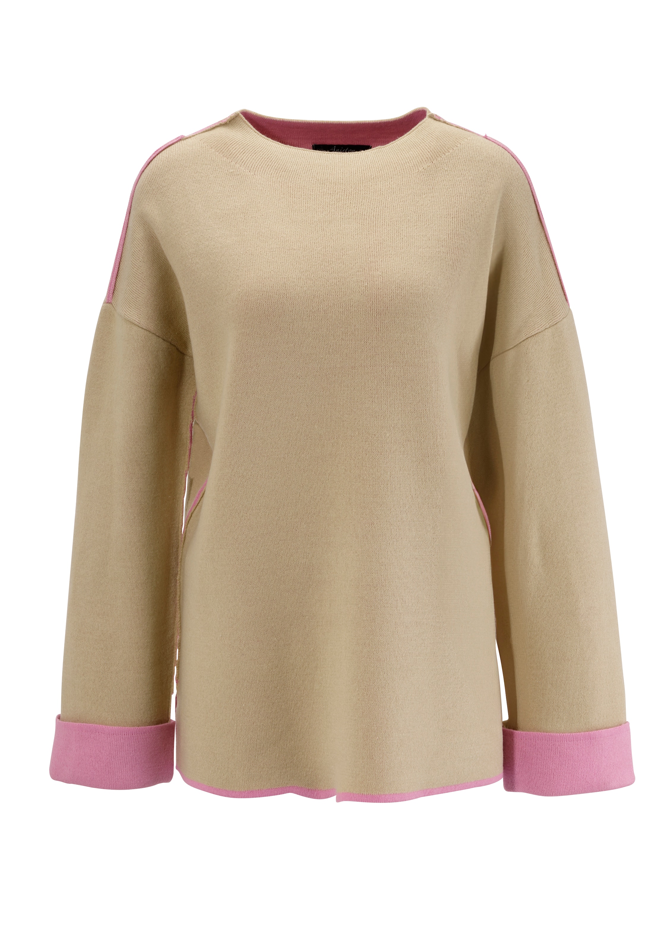 Aniston SELECTED Pullover in Beige: Vorderseite