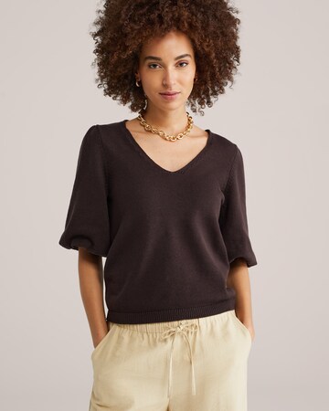 WE Fashion Pulover | rjava barva: sprednja stran