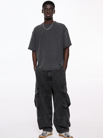 Pull&Bear Wide leg Cargo jeans in Black
