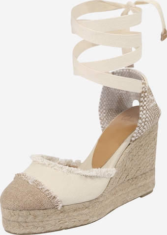 Castañer - Sandalias con hebilla 'Catalina' en beige: frente