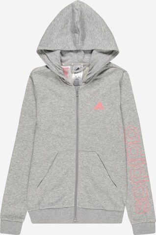 ADIDAS PERFORMANCE Athletic Zip-Up Hoodie in Grey: front