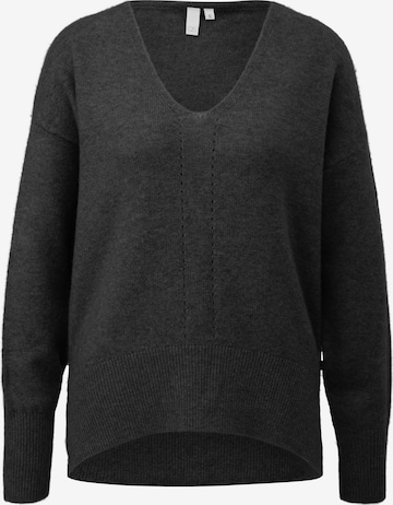 Pull-over QS en noir : devant