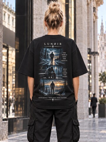 LUNØIR Studio Shirt 'Only You Know the Fight' in Zwart