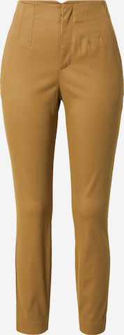 s.Oliver Pleat-Front Pants in Brown: front