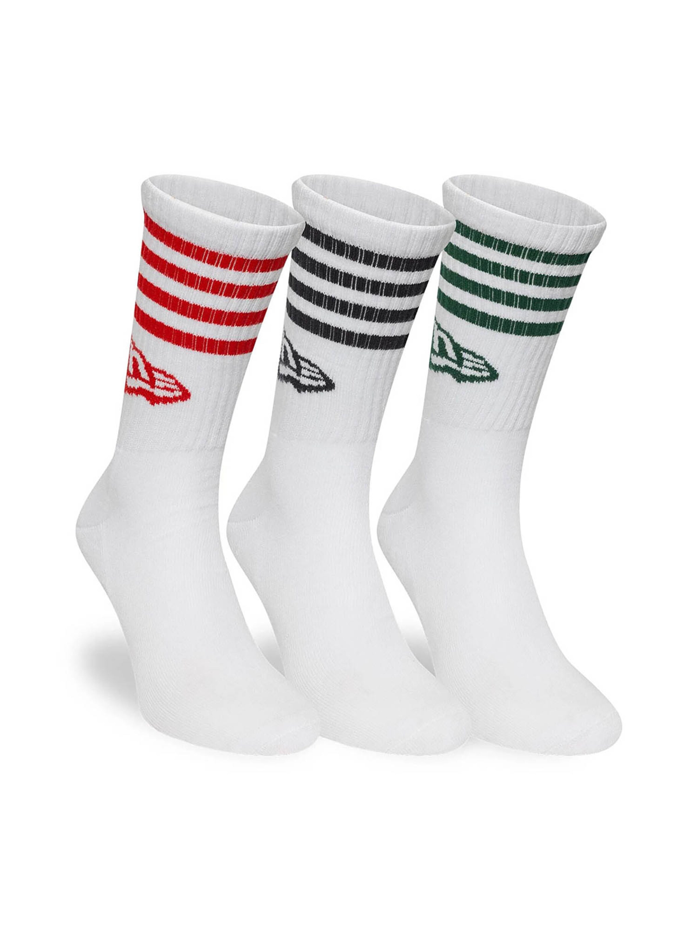 NEW ERA Socks 'Stripe Crew' in White
