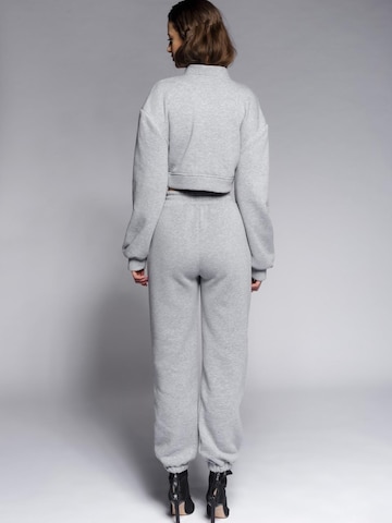 CACTUS THE BRAND Яке за трениране 'Cactus the Brand, Bluza crop de trening cu strasuri, Gri, M' в сиво