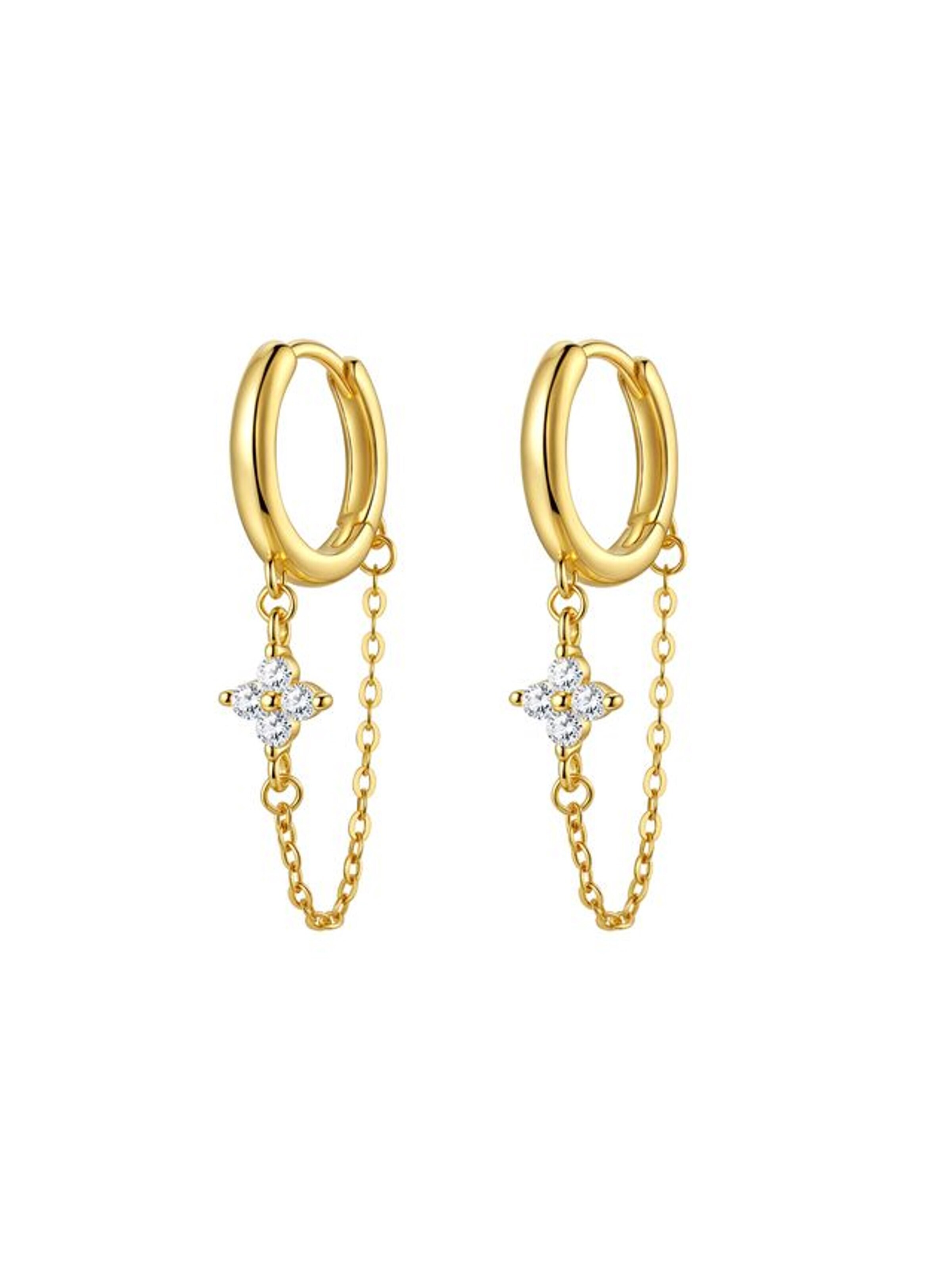 Boucles d'oreilles 'Twinkle Blossom' Hey Happiness en or : devant