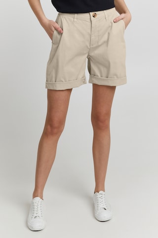 Oxmo Regular Pants 'Charline' in Beige: front