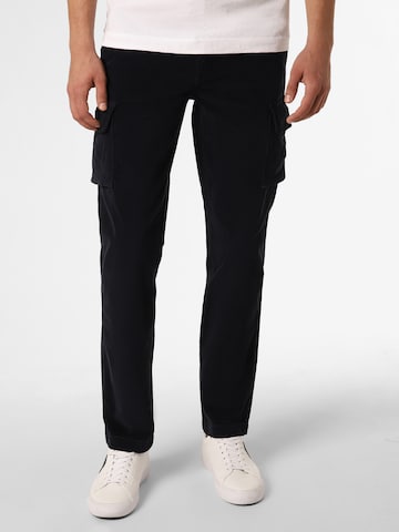 Lindbergh Regular Cargo Pants in Black: front